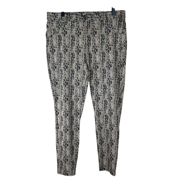 Hue XL Beige Brown Snake Print Slim Pants High Rise Y2K Grunge Stretch - Picture 1 of 7